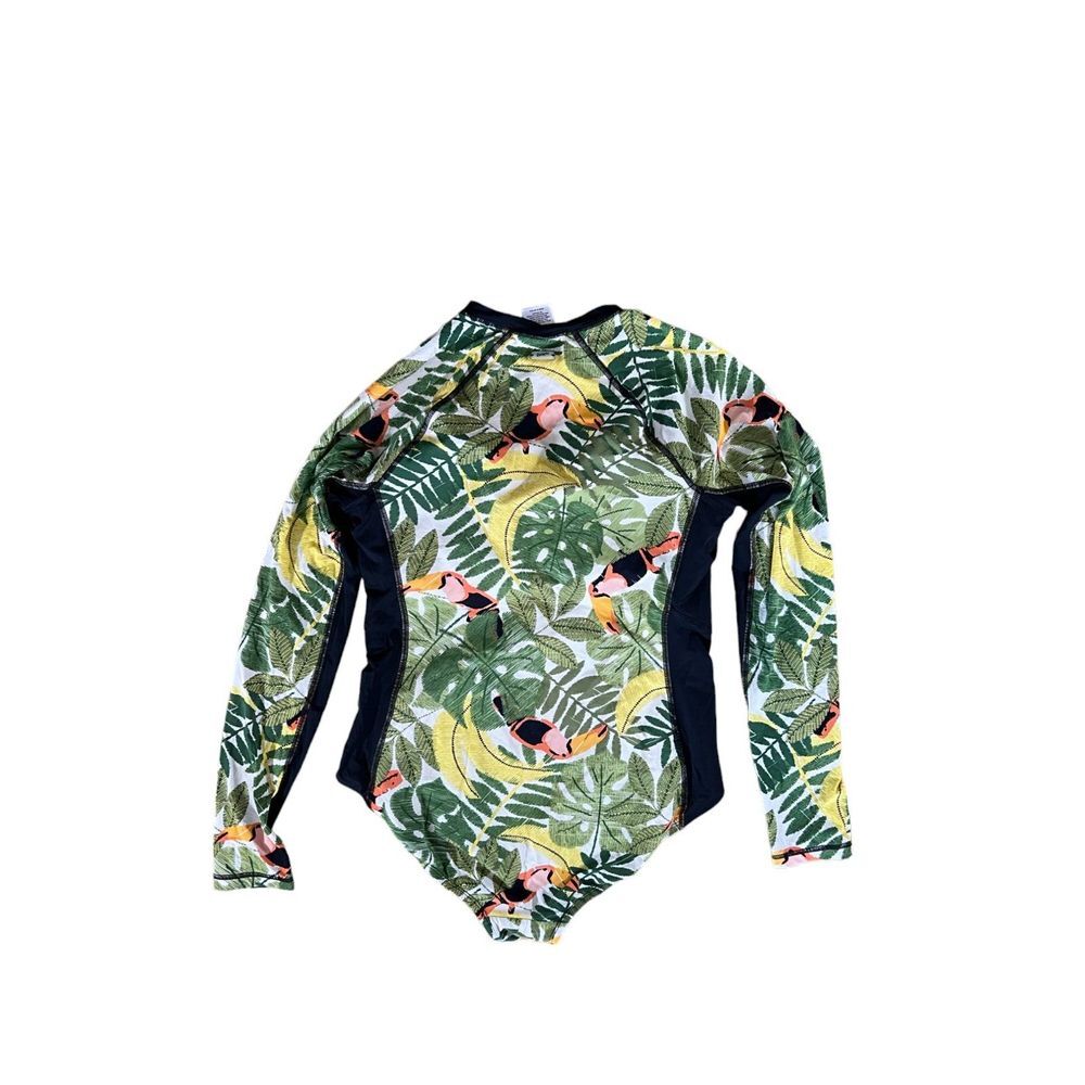 Duluth Women's Long Sleeve Swimsuit Size 14 Tropical Suit Rash Guard Surf Suit - Picture 2 of 11
